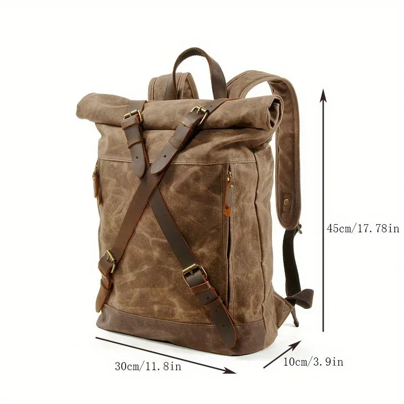 Outdoor travel hiking sports rucksack anti-theft computer backpack large capacity waterproof batik canvas mountaineering bag