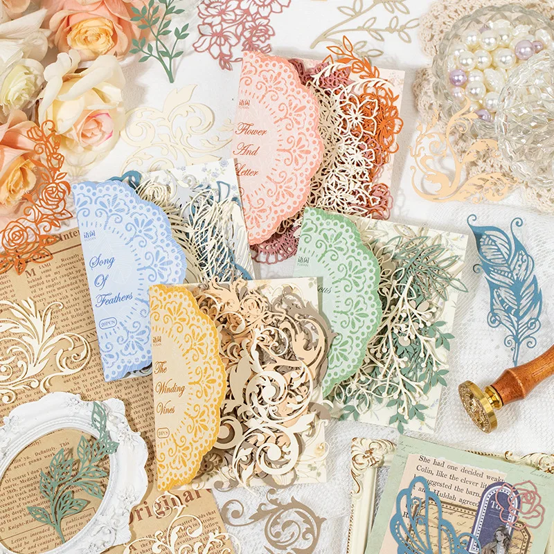 

24sets/lot Memo Pads Material Paper Building a Prosperous Dream Junk Journal Scrapbooking Retro Background Decoration Paper