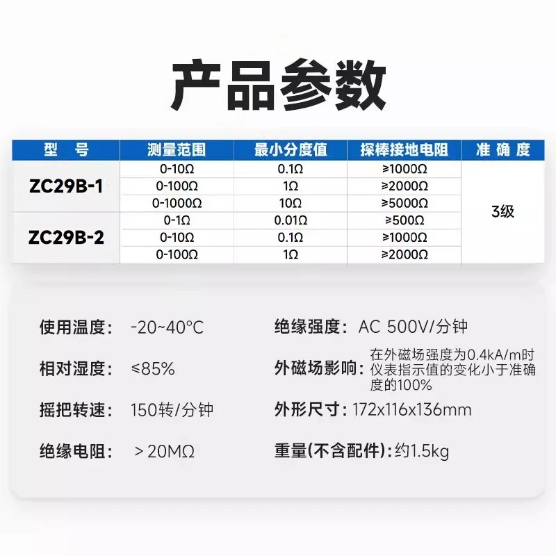 ZC29B-2 Grounding Resistance Tester Lightning Protection Detection Lightning Rod ZC29B-1