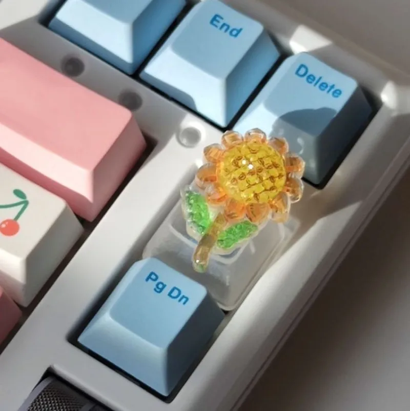 1PC Sunflower Game Keycap Cute DIY ESC Keycaps For MX Switch Mechanical Keyboard Office Gaming Accessories Friend Gift