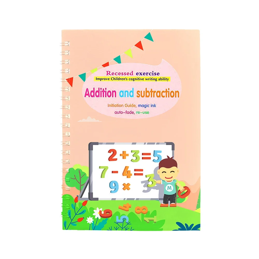 4 Books Reusable Copybook For Calligraphy Children\'s Favorite Copy Color Picture Book Learning Will Be Fun English Lettering Toy