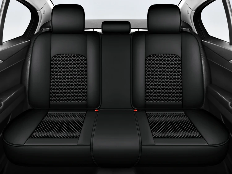 5-Sitzer Autositzbezug, Neues Nappa-Leder mit Eisseide, Feste Lendenwirbelstütze, Ganzjährig Universal, Passend für die Meisten Autos – Detail 18