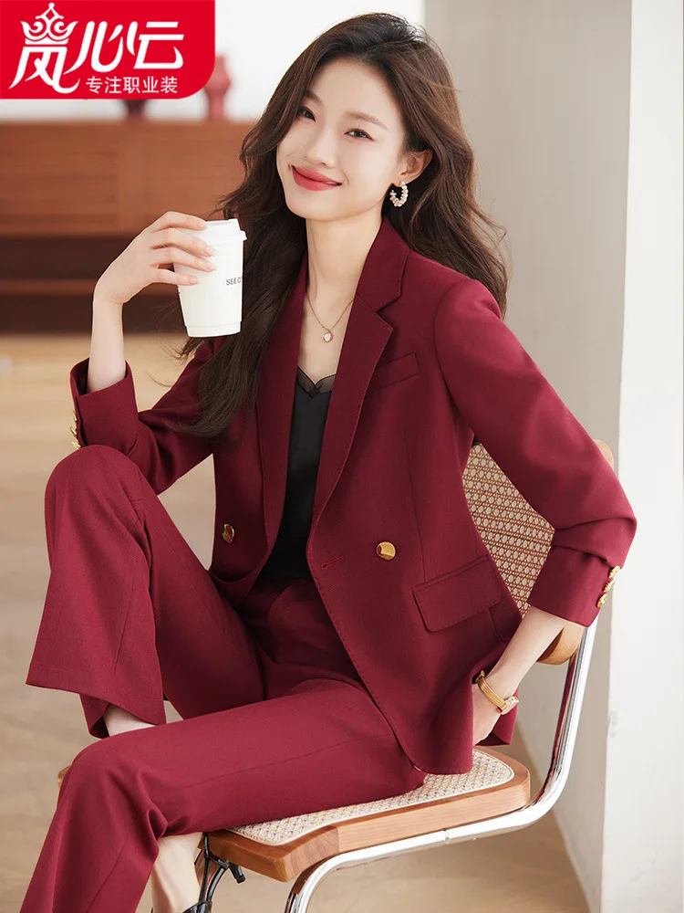 

2024New Spring Business Suit Tailored Suit Formal Clothes Women's Suit Overalls Dignified Goddess Fan High EndOL8806