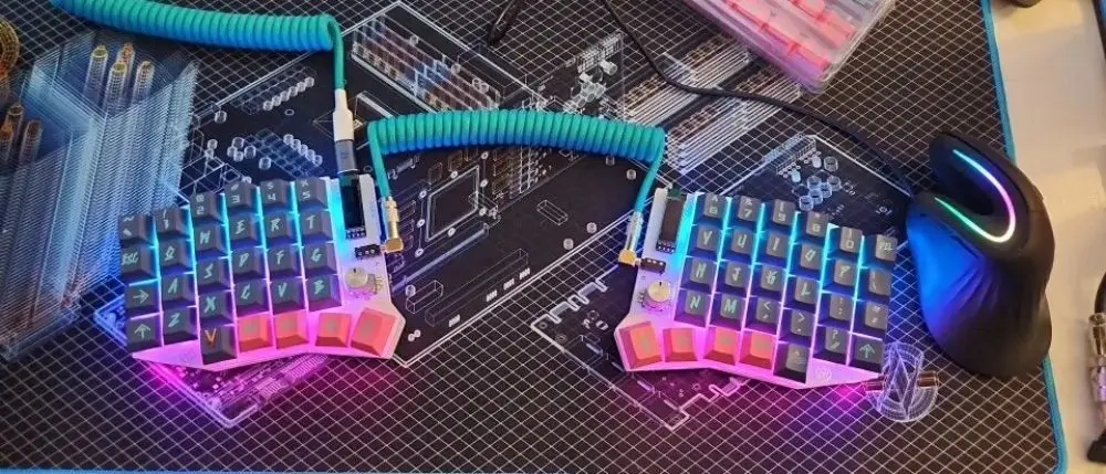 Angitu Sofle Tastatur gewickelt Trrs Handmake DIY Split Datenkabel Dopamin mechanische Tastatur Sofle Datenkabel übertragung – Detail 3