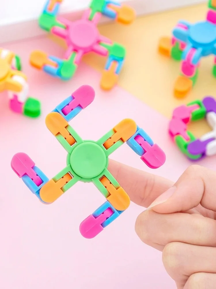 AliExpress Meade 3pcs Variety Fingertip Gyro Chain Gyro Parent-child Games Four-link Bicycle Chain Top Decompression Toy Fidget Spinner Desk Toy