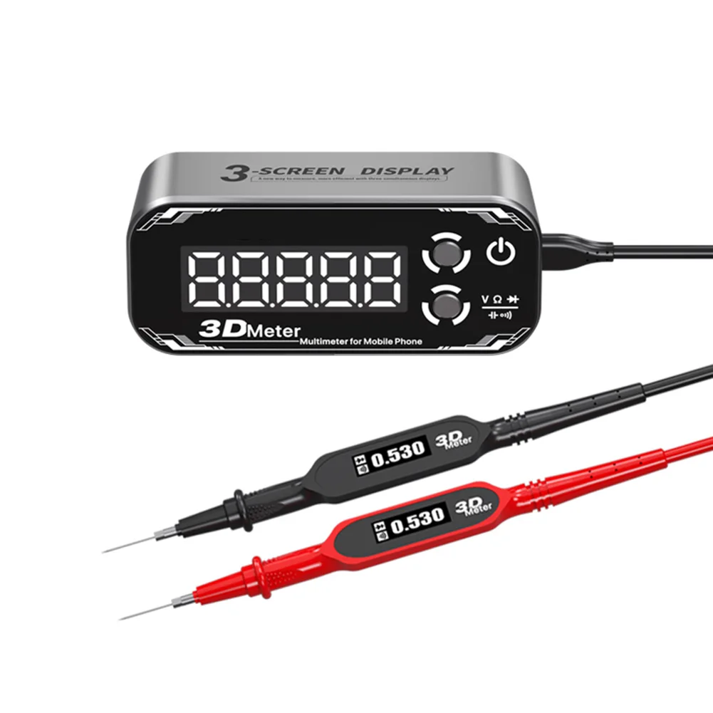 

3D Meter Digital Multimeter with Triple Screen for For voltage Resistance and Capacitance Measurement with Compact Design