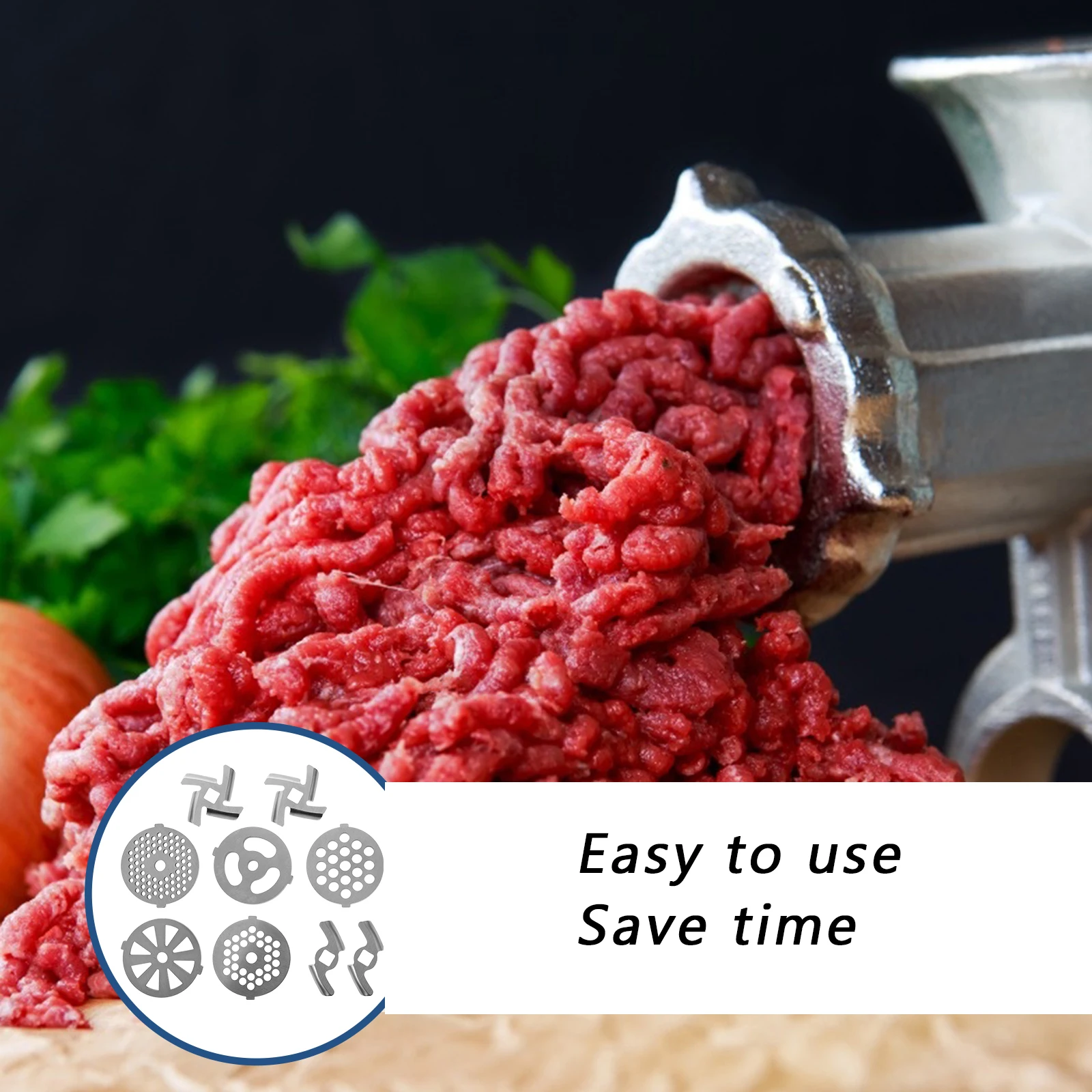 

9 Pcs Meat Grinder Accessories Stainless Steel Cutting Plate Mincer Attachments Easy Clean Kitchen Appliances Fruit