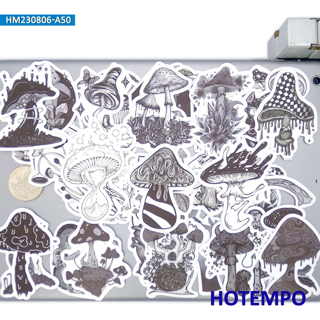 버섯 스티커 세트, 레트로 고딕 다크 아트 그래피티, 노트북 자동차 전화 오토바이 스크랩북용, 재미있는 스티커 팩, 20/30/50PCS