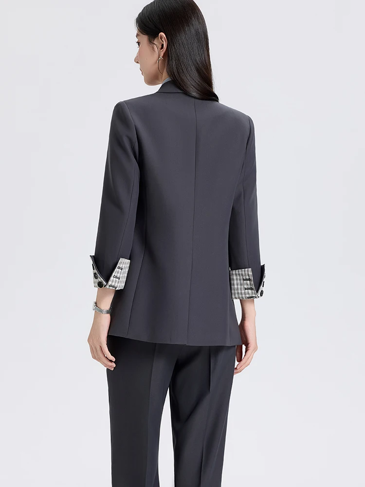 Completo da donna con blazer e pantaloni da lavoro da ufficio, set da 2 pezzi