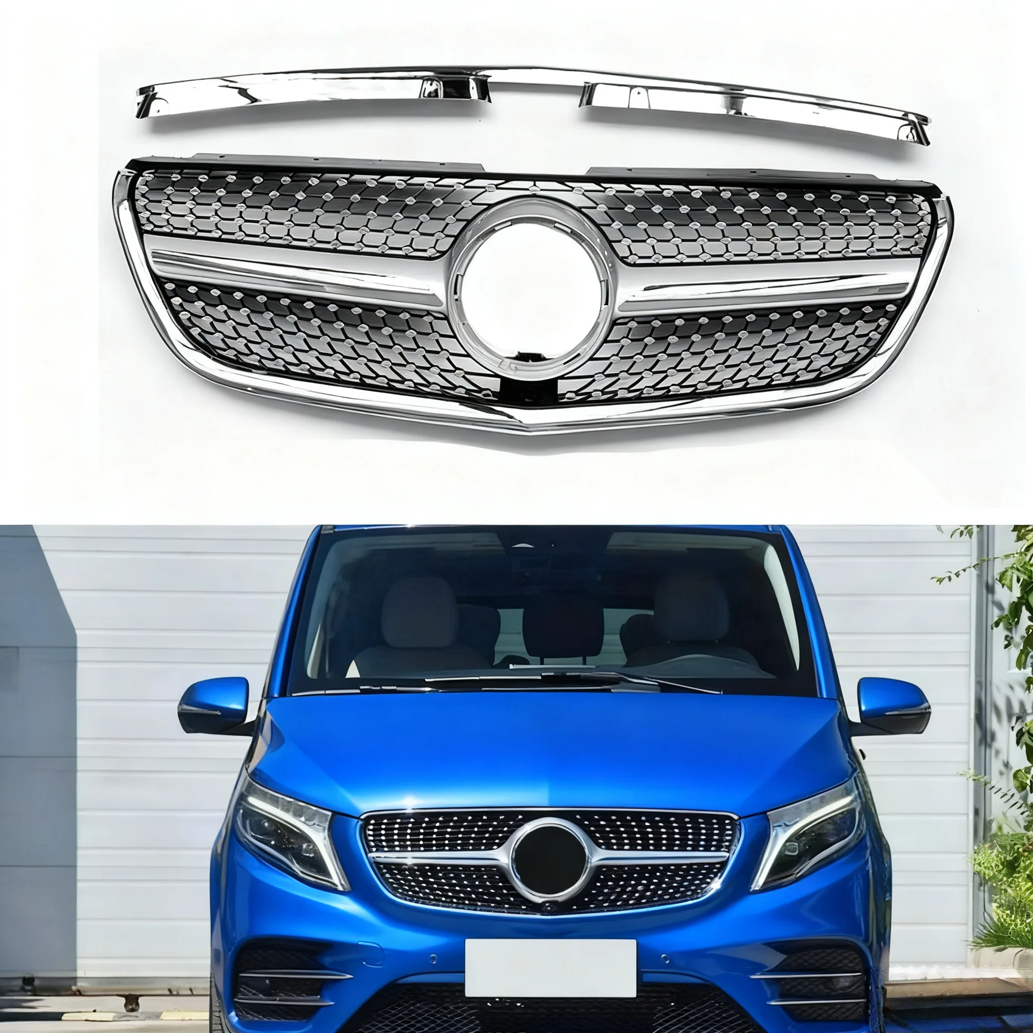 For Mercedes-Benz Vito W448/2021-2024 Starry Night Front Grille Cover Racing  Grills Body Kit - Direct OEM Replacement