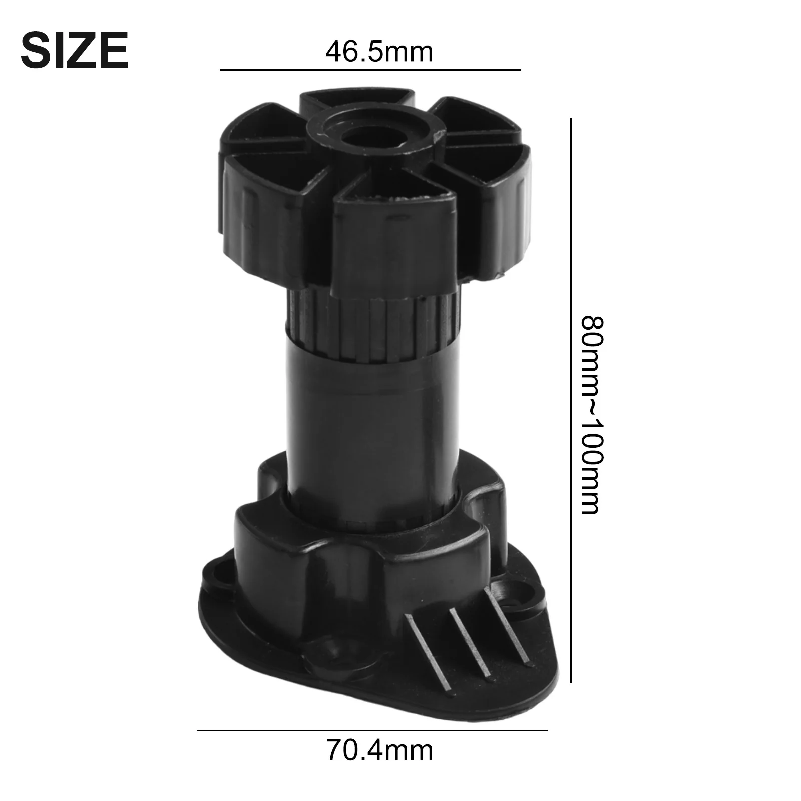 Adjustable Legs 80mm 100mm 120mm, Heavy-Duty ABS Plastic Cabinet Feet For Sofa Table Cupboard Wardrobe Support