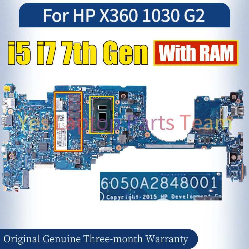 6050A2848001 For HP X360 1030 G2 Laptop Motherboard 920054-601 920053-601 935499-601 i5 i7-7th With RAM Notebook Mainboard Test