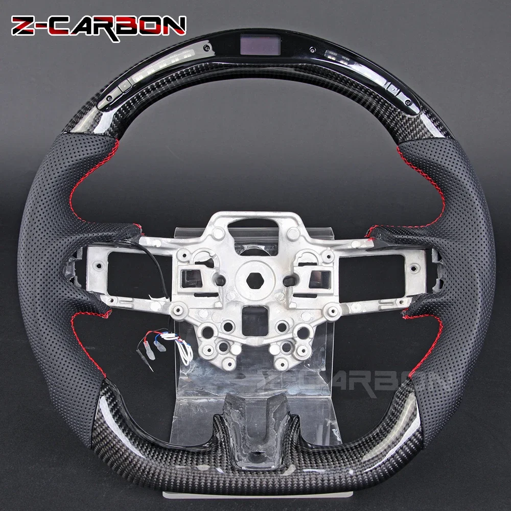 

For Ford Mustang 2018 2019 2020 2021 2022 2023 Real Carbon fiber Steering Wheel With LED Style Racing Wheel Accessories