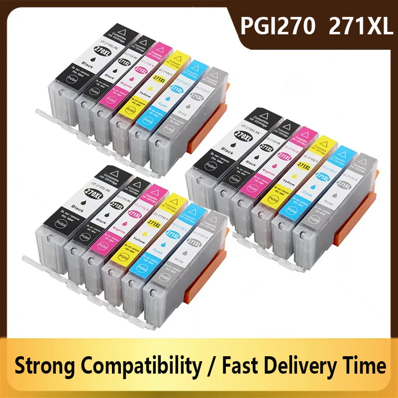 PGI-270 CLI-271 PGI270 CLI271 Ink Cartridge 270XL Compatible For Canon PIXMA TS5020 MG5720 TS6020 MG6820 MG7720 TS8020 Printer