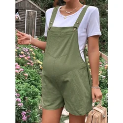 Tute premaman al ginocchio Plus Size moda estiva donna incinta pagliaccetti tuta gravidanza vestiti di cotone taglia S-XL