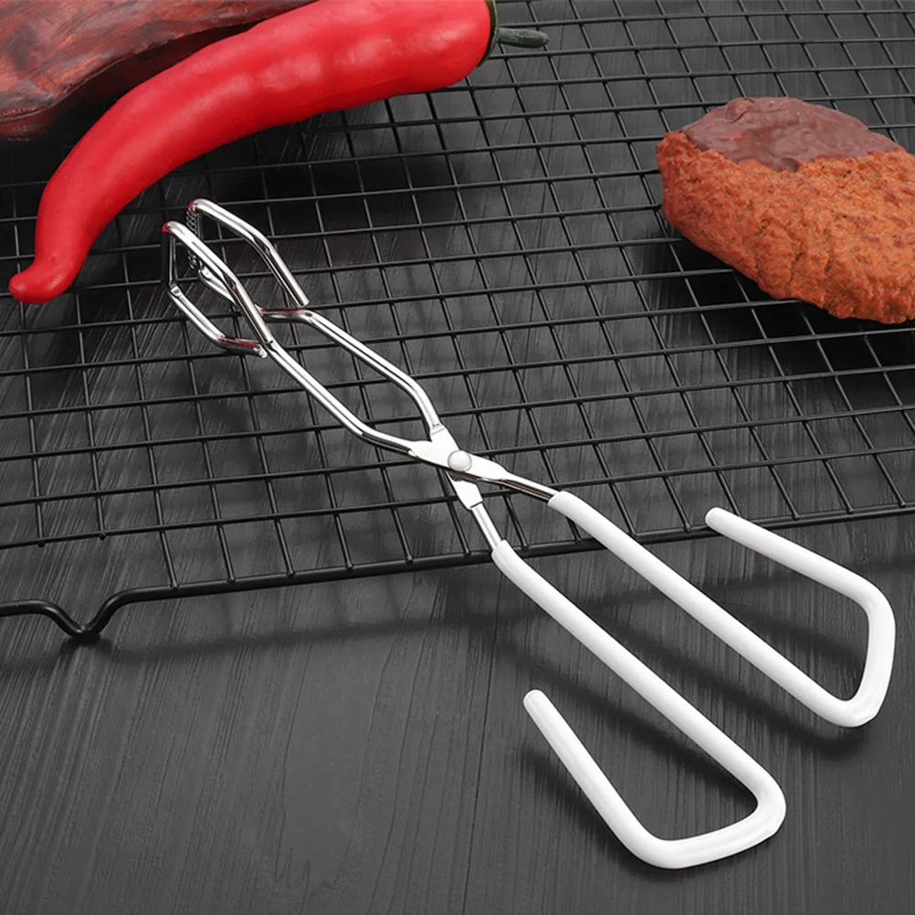 

2pcs Food Clamp Long Handle Anti-Skid Ergonomic Design For Indoor Cooking Outdoor Bbq Salad Serving Bread Clip Barbecue Tool