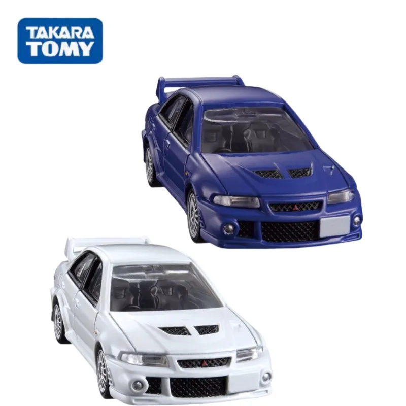 TAKARA TOMY Box hitam Premium TP13 Mitsubishi evolution diecast model Aloi, koleksi potongan anak-anak, mainan anak.