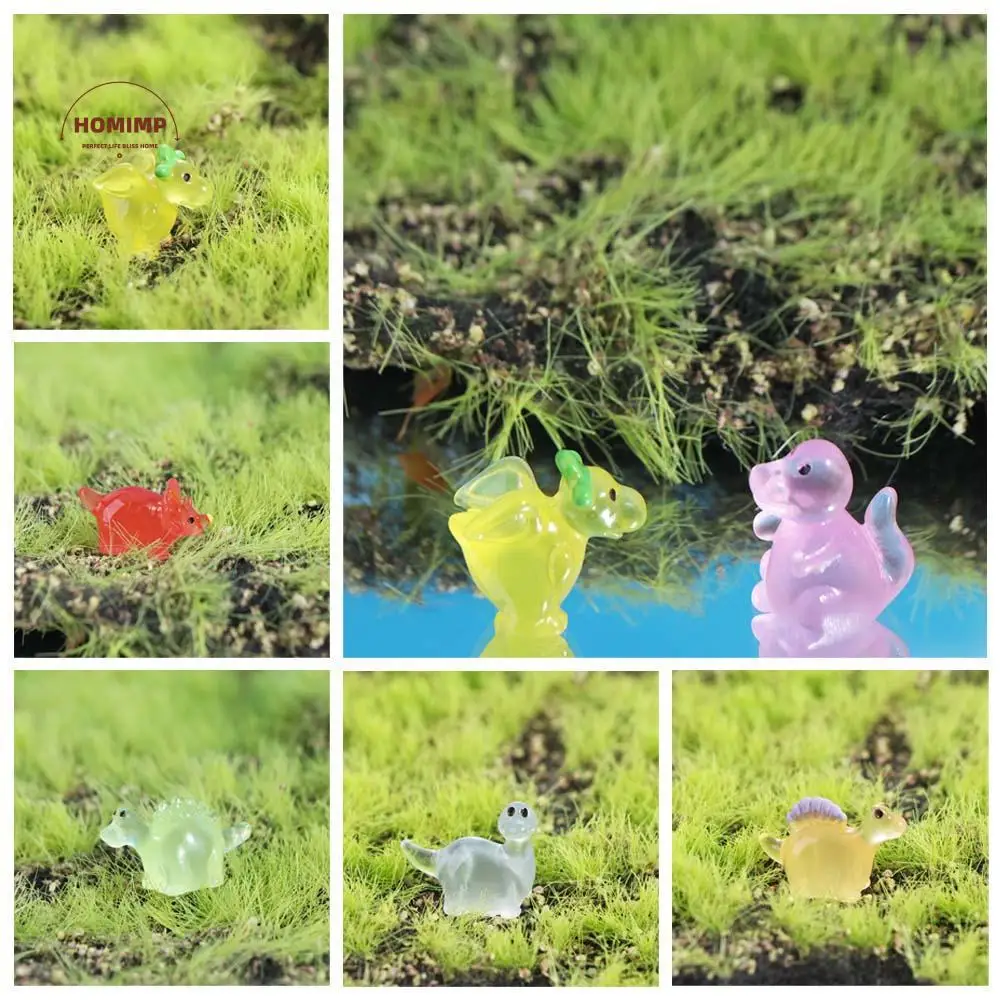 

Cartoon Noctilucent Dinosaur Figurines DIY Handmade Mini Dinosaur Ornaments Delicate Resin Crafts Micro Landscape Decoration