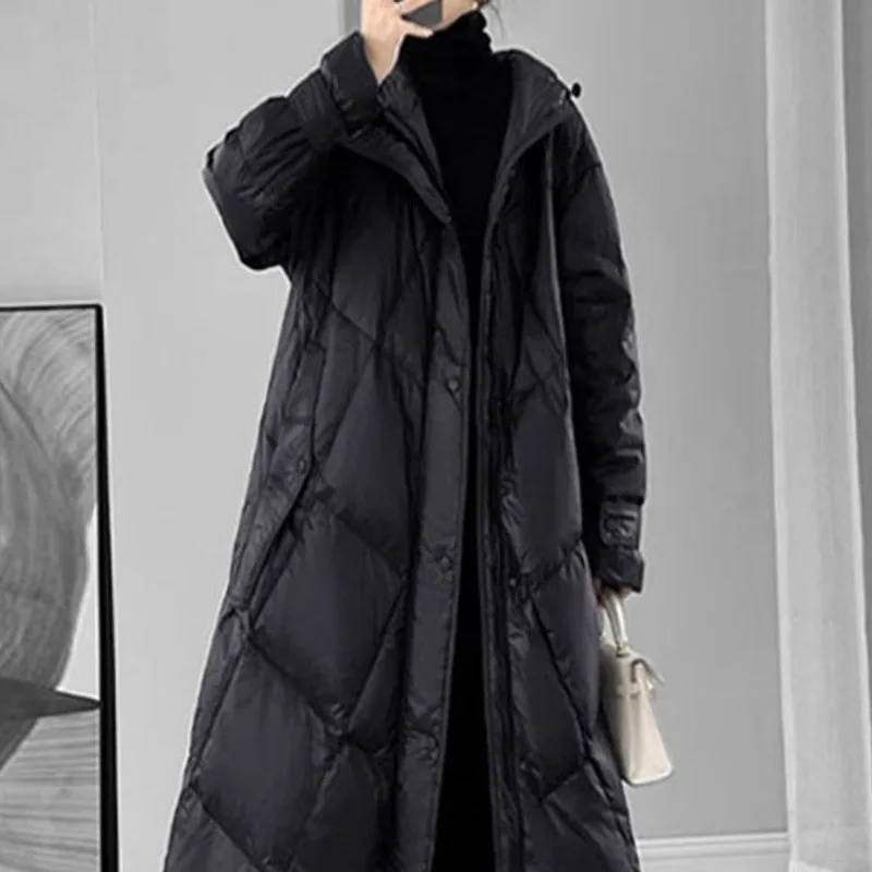

Super Long Parka Winter Women's Clothing Loose Warm Thick Coldproof Cotton-padded Jacket Long Sleeve Windproof Jacket Outerwear