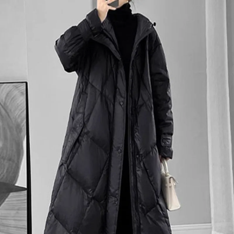 Super Long Parka Winter Women\'s Clothing Loose Warm Thick Coldproof Cotton-padded Jacket Long Sleeve Windproof Jacket Outerwear