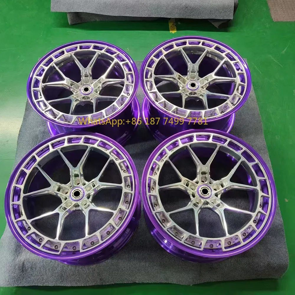 

New 18-24 Inch Luxury 2-Piece Custom Concave Purple Forged Alloy Wheels 5X1143/5X130 for C8 for for