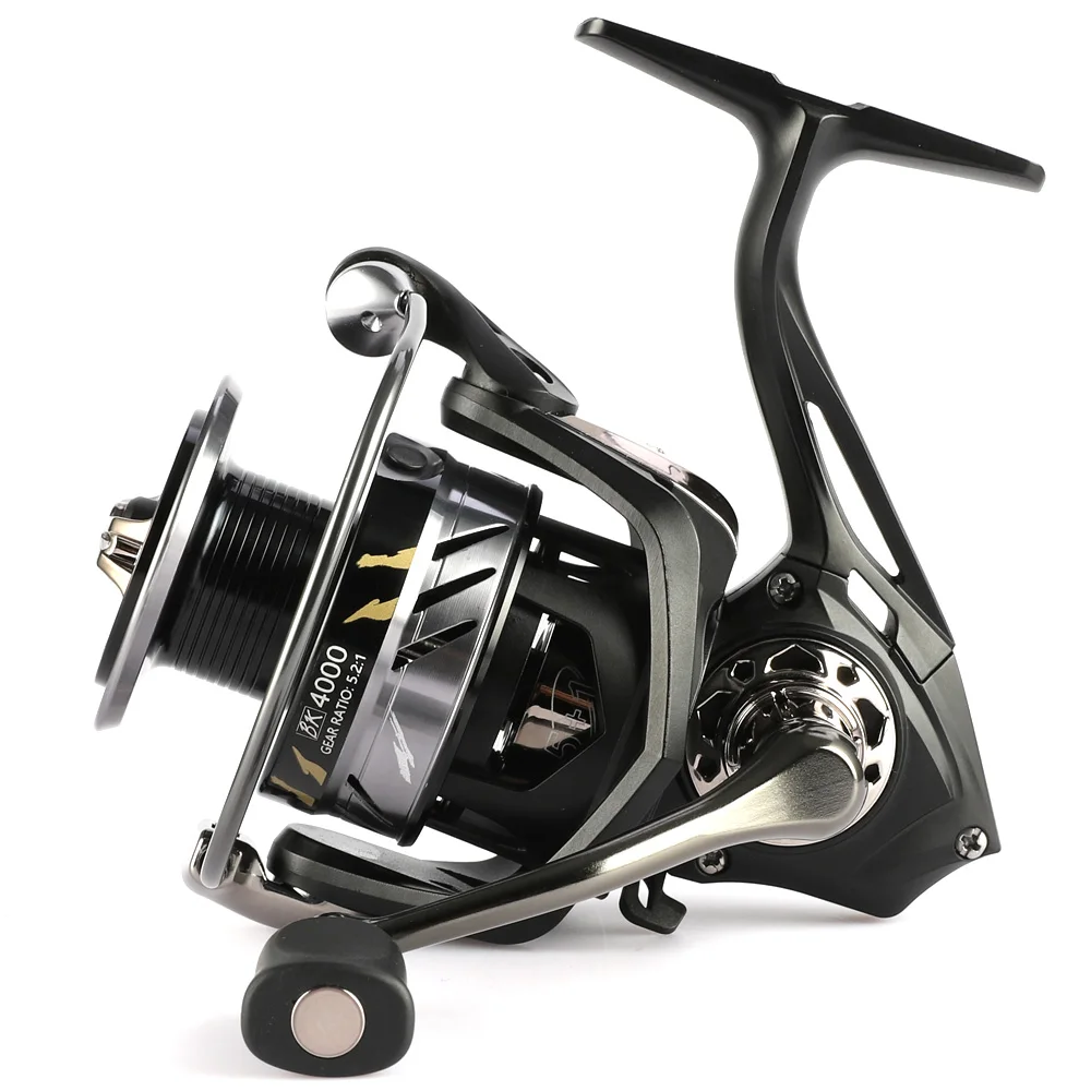 

Spinning Fishing Reel BK1000-6000 Series Metal Spool CNC Rocker 5.2:1 Gear Ratio 12KG Max Drag Fishing Reel