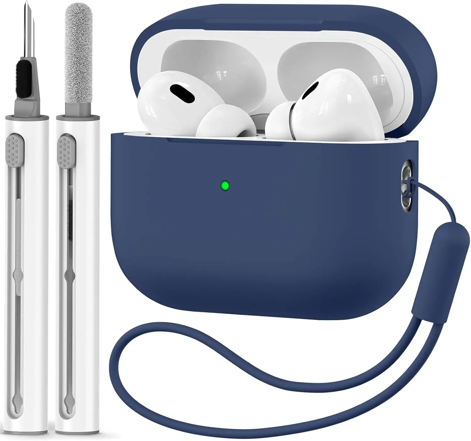 For Airpods pro 2 case Cover with Cleaner Pen Kit Soft Silicone Protective Case for Apple Airpods pro 2nd/1st case Generation