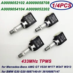 1/4Pcs A0009052102 For Mercedes-Benz E-Class w213 CLS BMW G30 G11 TPMS Tire Pressure Sensor TPMS 433MHZ 0009052102 36106887140