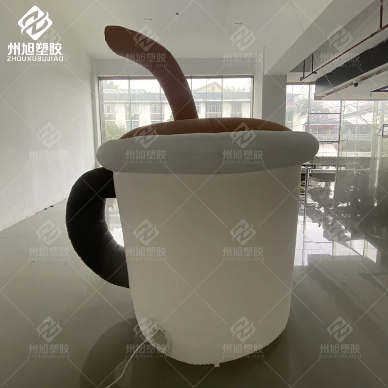 Custom Large Cartoon Coffee Cup Inflatable Model Outdoor Mall Visual Merchandising Advertising Inflatable Decoration Prop
