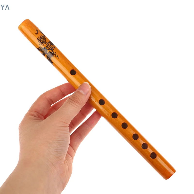 [YA] 1 Stück chinesische traditionelle 6-Loch-Bambusflöte, vertikale Klarinette, Musikinstrument für Schüler, farbige Holzflöte für Anfänger