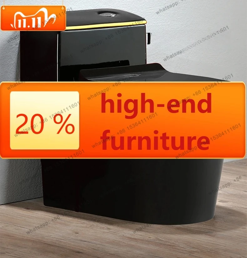 Black Toilet Household Siphon Silent Deodorant Color Ceramic Water-saving Flush Seat Toilet