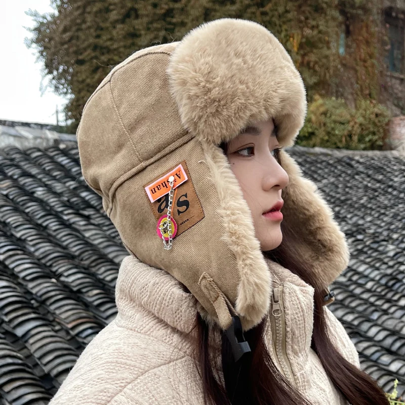 

2023 Pilot Winter Hat With Earflap Outdoor Russian Hat Women's Fashion Hat Warm Bomber Trapper Aviator ushanka Pilot Men's Cap