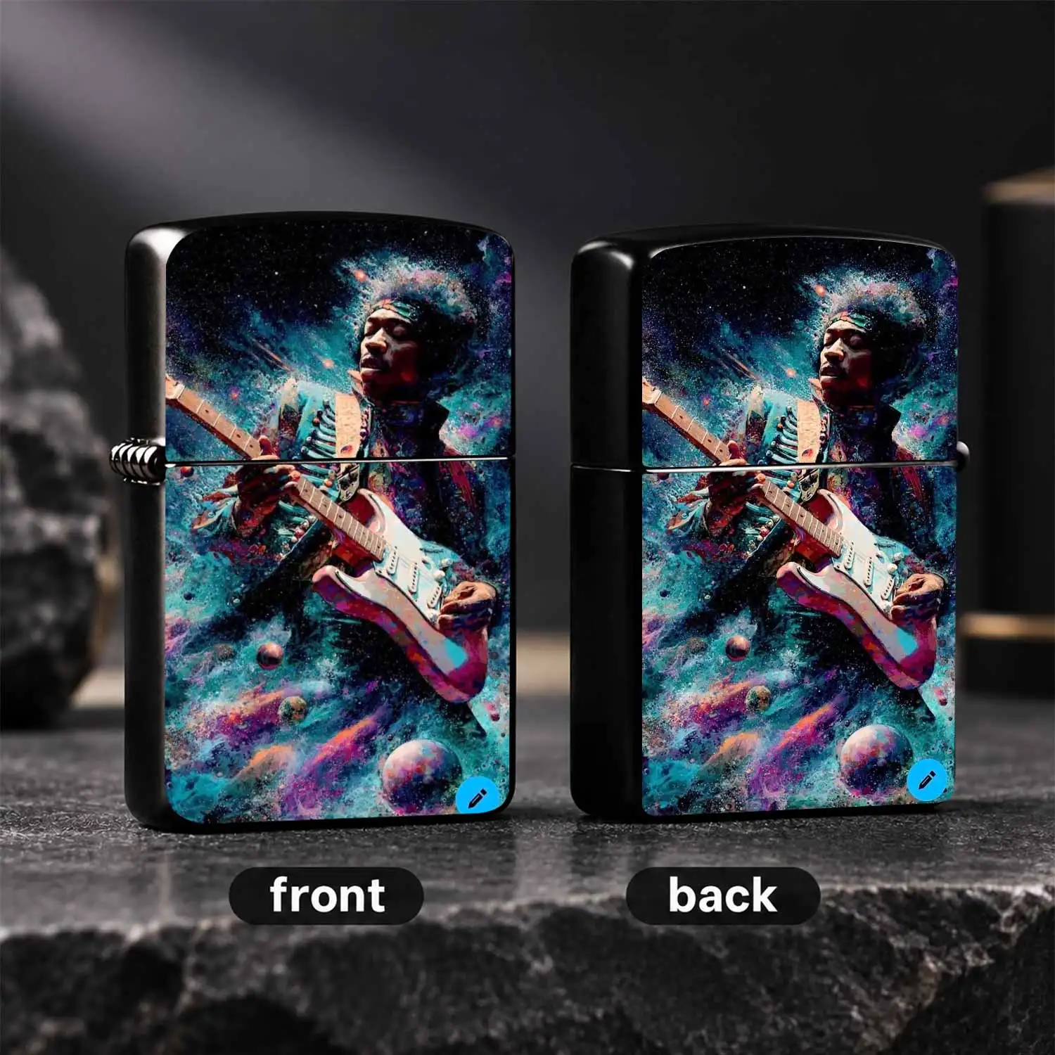 Creative Interstellar Guitar Themed Lighter, Artistic Cosmic Rocker Pattern Portable Igniter, Multi-Scene Use For Outdoor Camping, Candle Lighting, Aroma Burning, Exquisite Unique Gift For Music Art Lovers, Trendy Decorative Collectible Acc
