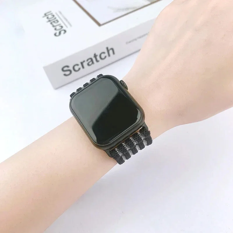 

Scrunchie Strap for Apple watch band 40mm 44mm 41mm 45mm 38mm 42mm 49mm Elastic Nylon bracelet iWatch series 7 se 6 5 3 Ultra 8