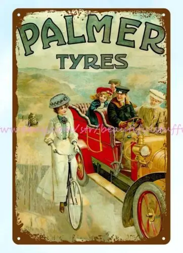 1900s bicycle Palmer tyres of London, Glasgow, Birmingham metal tin sign