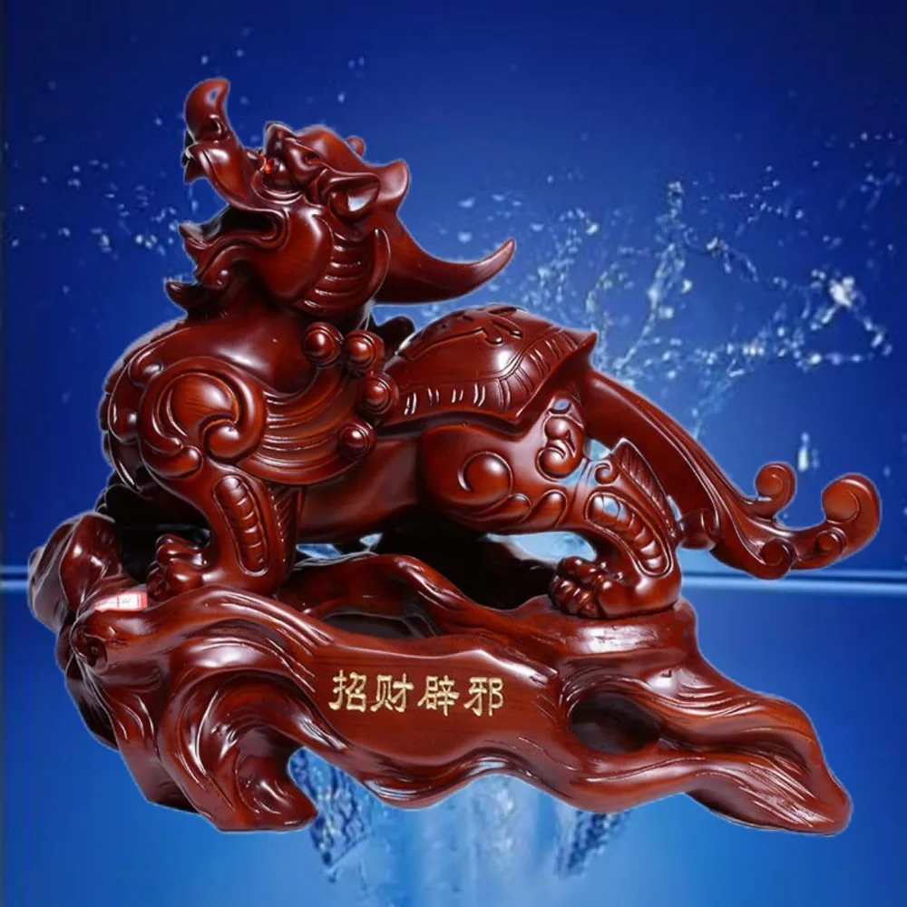 Figurina cinese Pi Xiu in resina Feng Shui: migliora la ricchezza, la fortuna e la prosperità per la casa, il soggiorno, l'armadietto bar, l'armadietto TV, un