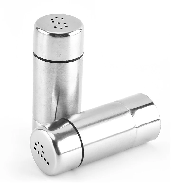Coctelera de especias de acero inoxidable, tarro para condimentos, sal, azúcar, pimienta, especias, dispensador versátil, herramienta de cocina