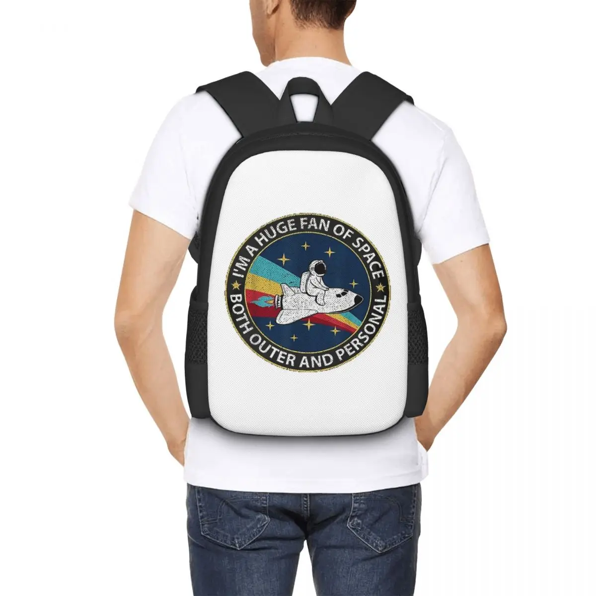

Huge Fan Of Space Both Outer And Personal Student Backpack School Bag Hiking Travel Daypack for Men Women Bookbag Shoulder Bags