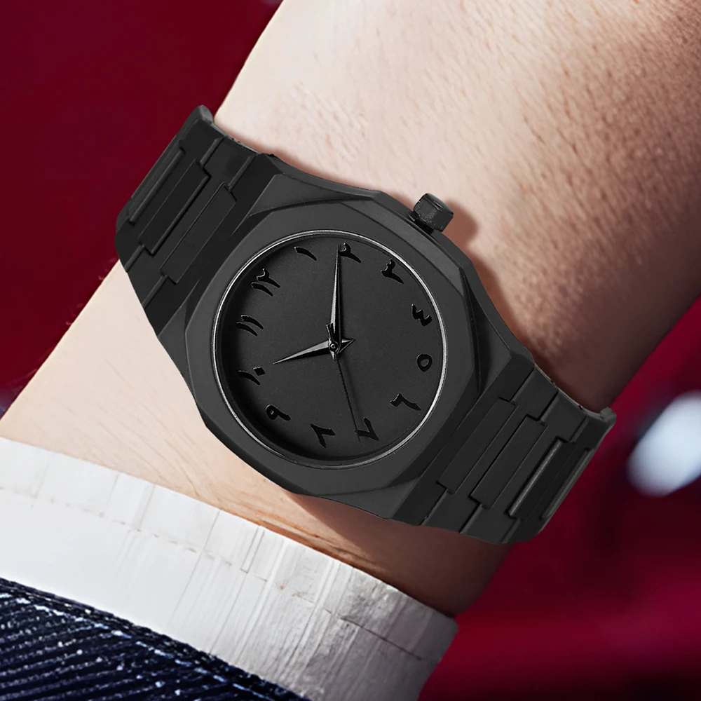 مجموعة ساعات رجالية مكونة من 5 قطع من البلاستيك، مجموعة أساور ساعة كوارتز بسيطة مخصصة لمطابقة الملابس اليومية