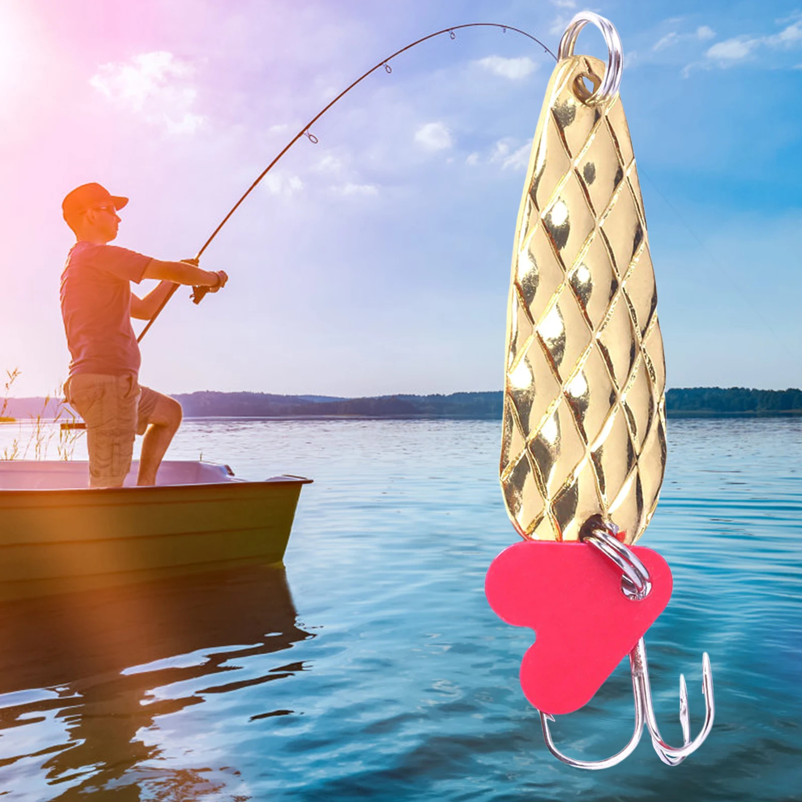 Metal Spoons Fishing Lures 9g Hard Sequin Baits for Trout Panfish Bass Pike (B) view 4