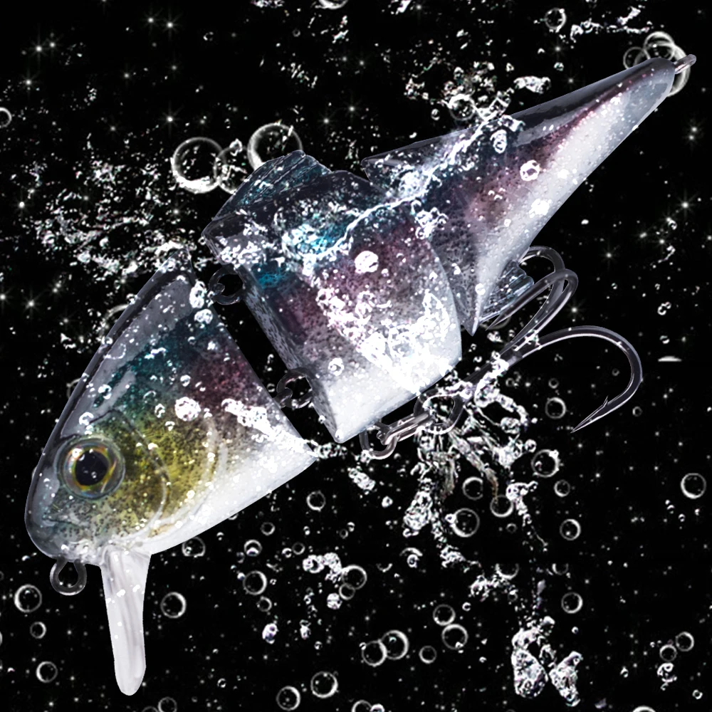 Chans Huang 7,5 cm 10,2g/2,95 Zoll 0,36 Unzen schwimmender Vib Swimbait 2 Gelenke Bass Barsch Forelle Angeln lockt künstlichen Segment Köder – Detail 8