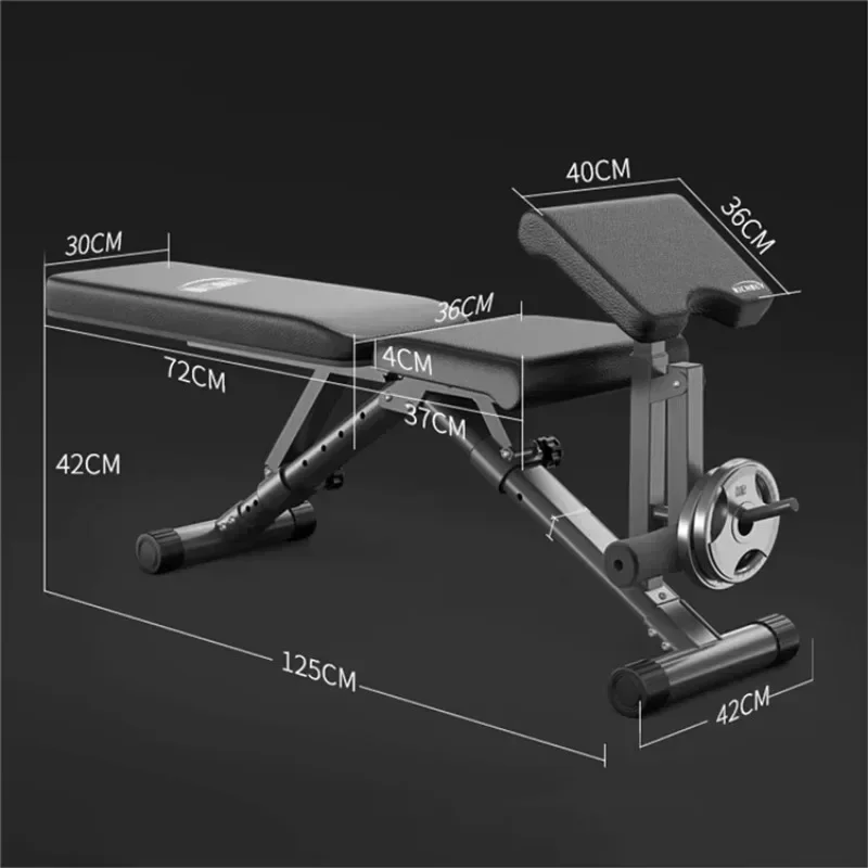 Heavy Duty Foldable Adjustable Home Fitness Equipment Multifunctional Plastic Weightlifting Fitness Bench Press