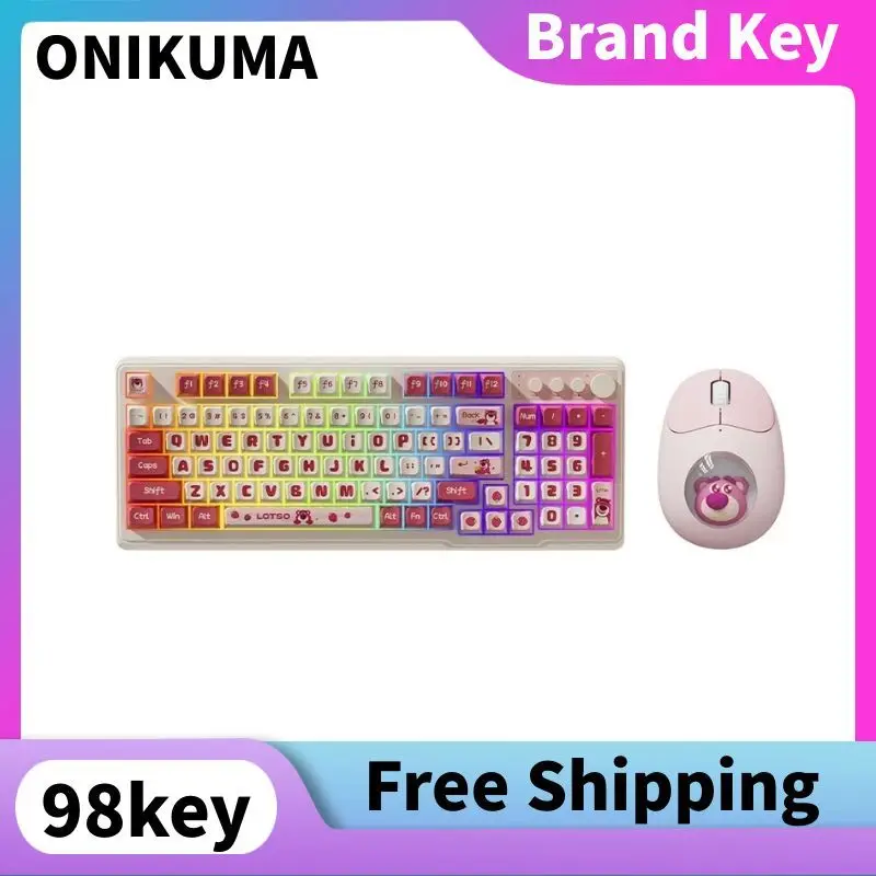 

ONIKUMA Kawaii Mini 98-клавишная беспроводная клавиатура Мышь Проводное/беспроводное соединение Применимые ноутбуки Apple Настольные компьютеры