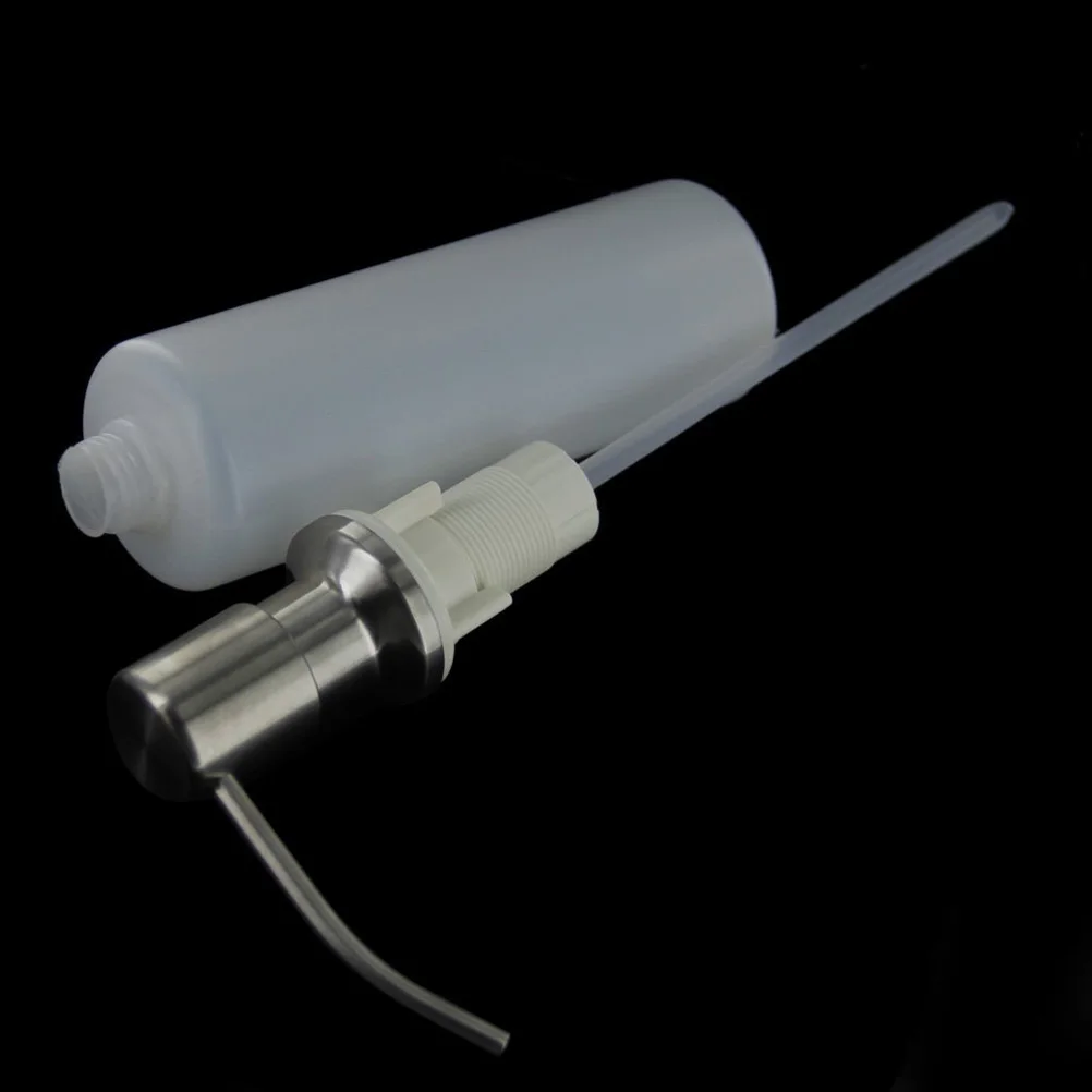 

Stainless Steel Soap Dispenser 300ml Shampoo Pump Kitchen Bathroom Liquid Lotion Plastic Bottle 27cm Height