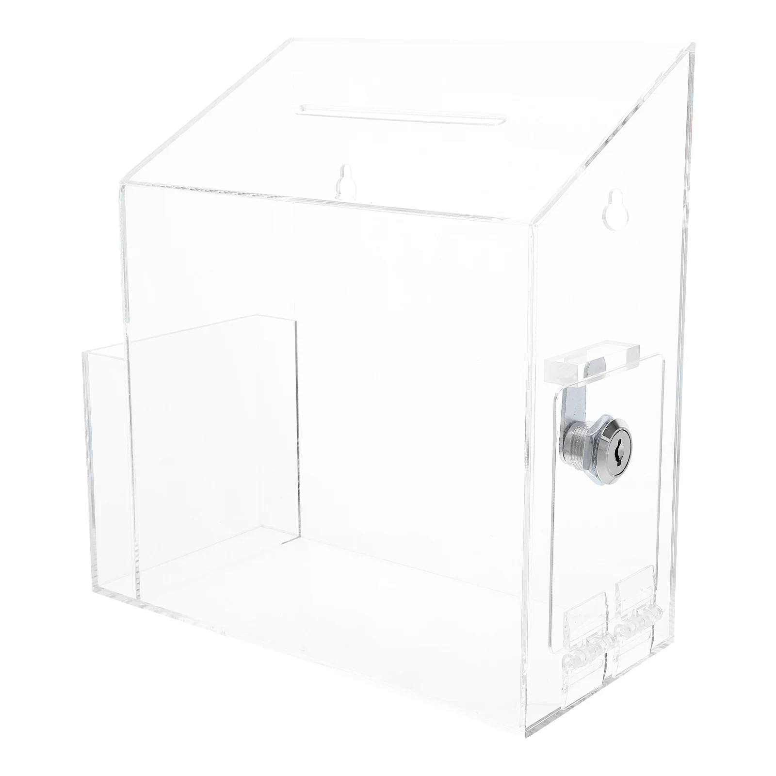

Acrylic Ballot Box Donation Boxes for Money Trading Card Holder Transparent Business Small Voting with Slot Office