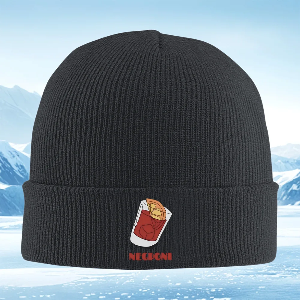 Negroni cóctel naranja rebanada hielo hombres mujeres Unisex hoodie de punto gorro Jersey gorra invierno térmico Hieido Navida