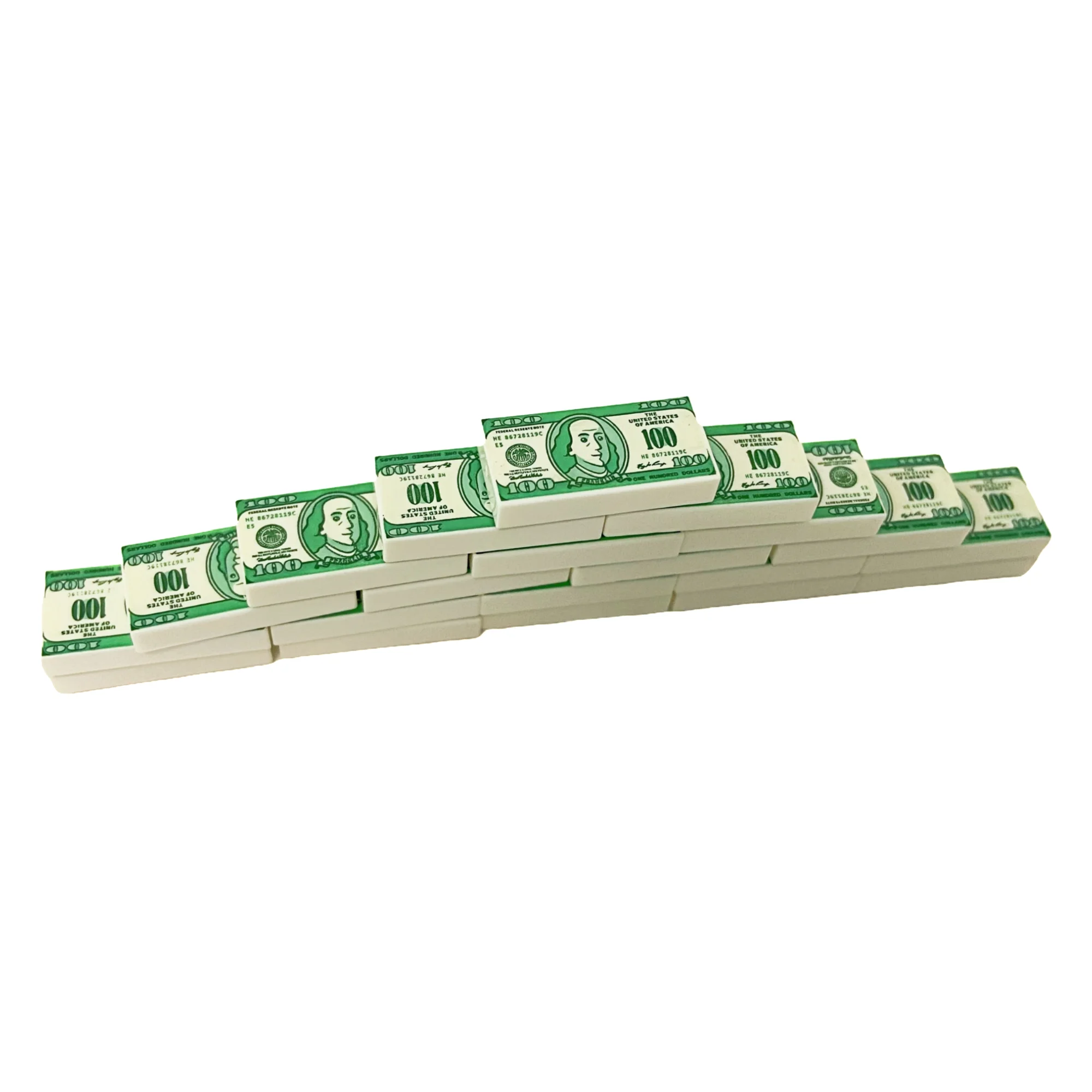 MOC 10pcs Interlocking Bricks with 100 Dollar Bill Print Building Block DIY Toys Money Tile Accessories for Creative Building