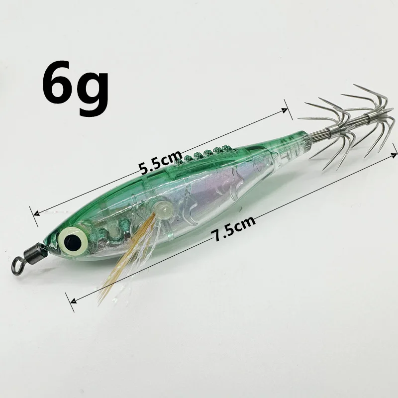 1/5pcs Aggie Short Arm Octopus Egi Squid Fishing Lures Luminous Bait Hook Wood Shrimp Squid Jig Artificial Fishing Lures 에기