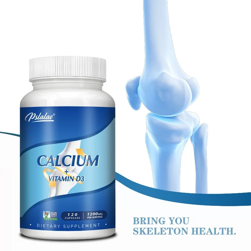 

Calcium + Vitamin D3 Capsules - Calcium Absorption, Support Skin, Teeth and Bone Health,Enhance Joint Flexibility,Boost Immunity