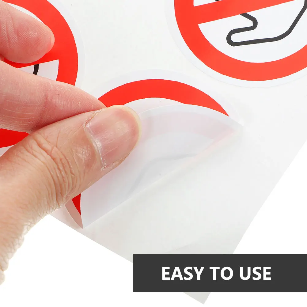 

5 Sheets Adhesive Warning Stickers Self-Adhesive Vinyl Do Not Touch Sign Security Caution Sticker No Touch Label Safety Decal